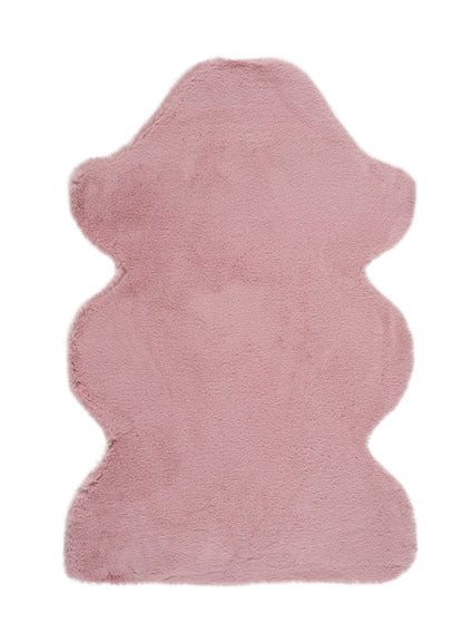 Tappeto lavabile camera da letto pelo alto tinta unita rosa - UN7007
