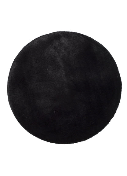 Tappeto lavabile camera da letto pelo alto tinta unita nero- UN7005