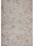 Tappeto lavabile moderno floreale in ciniglia avorio beige  - VR7002