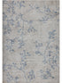 Tappeto lavabile moderno floreale in ciniglia beige blu  - VR7001