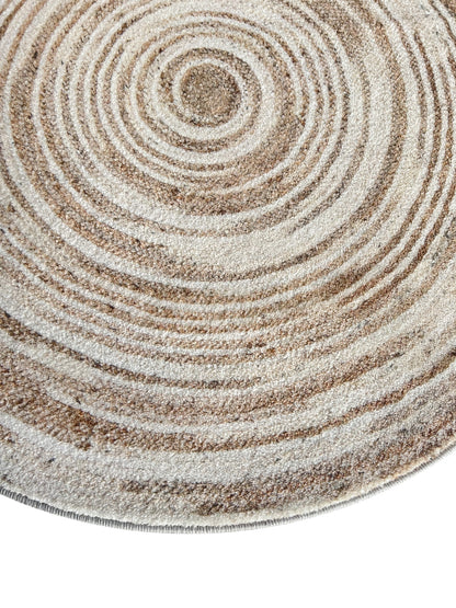 Tappeto rotondo beige 150 cm cottage rustico - VR2010