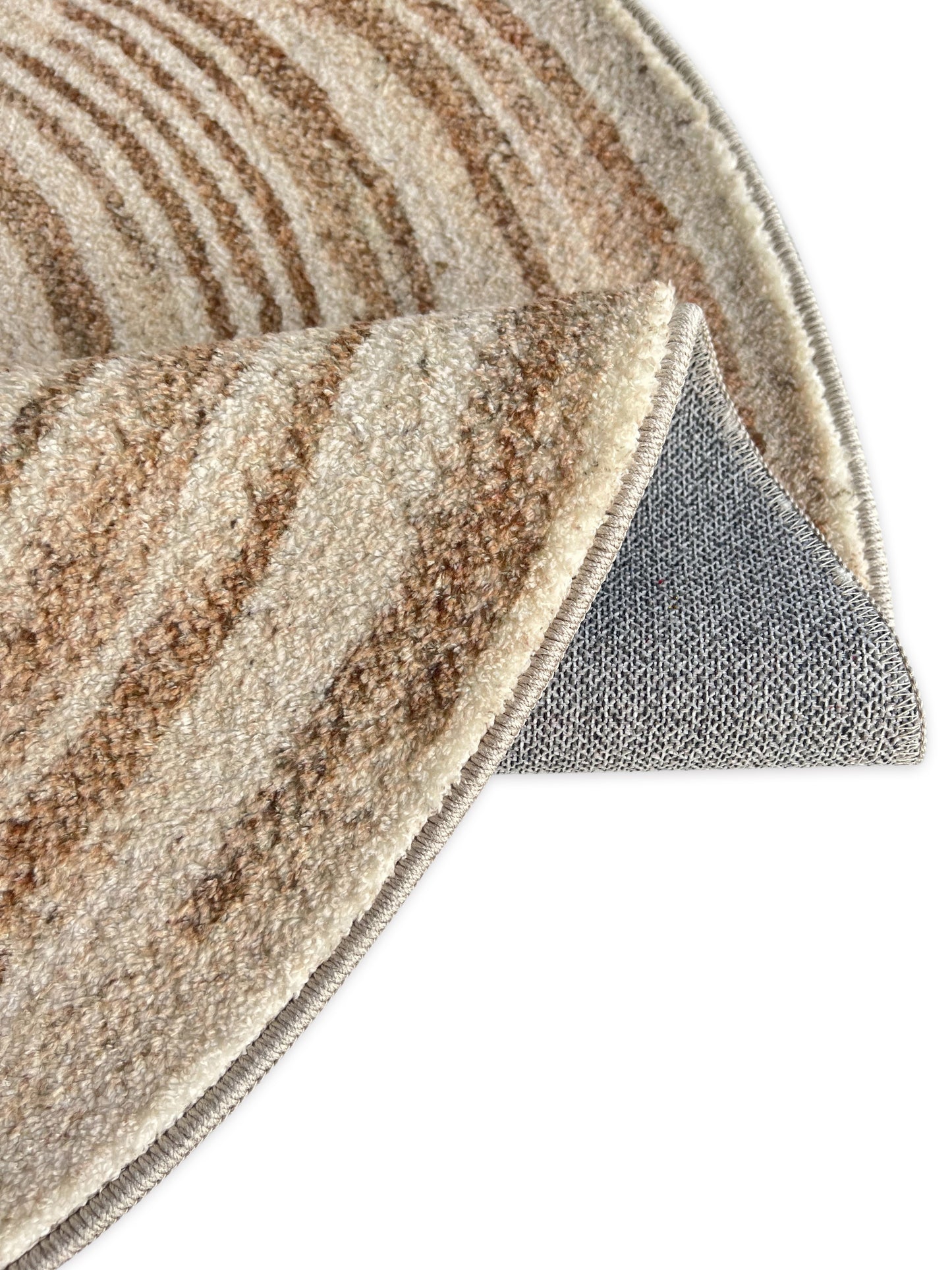 Tappeto rotondo beige 150 cm cottage rustico - VR2010