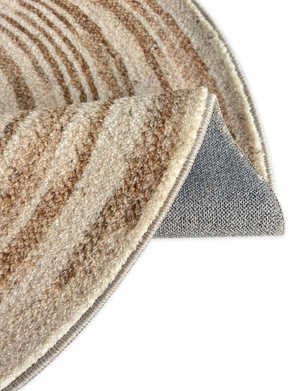 Tappeto rotondo beige 150 cm cottage rustico - VR2010