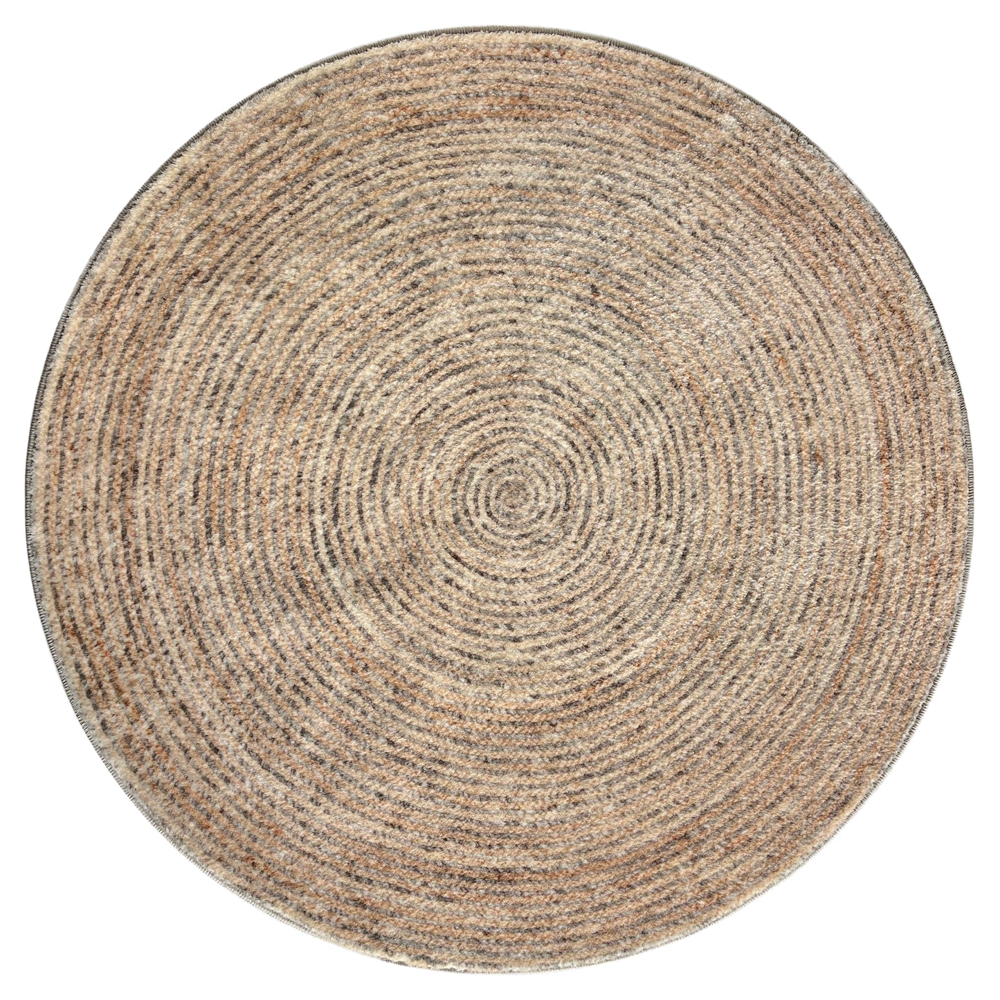 Tappeto rotondo beige 150 cm cottage simil iuta- VR2011