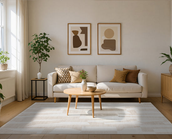 Tappeto geometrico naturale color beige - VR2022
