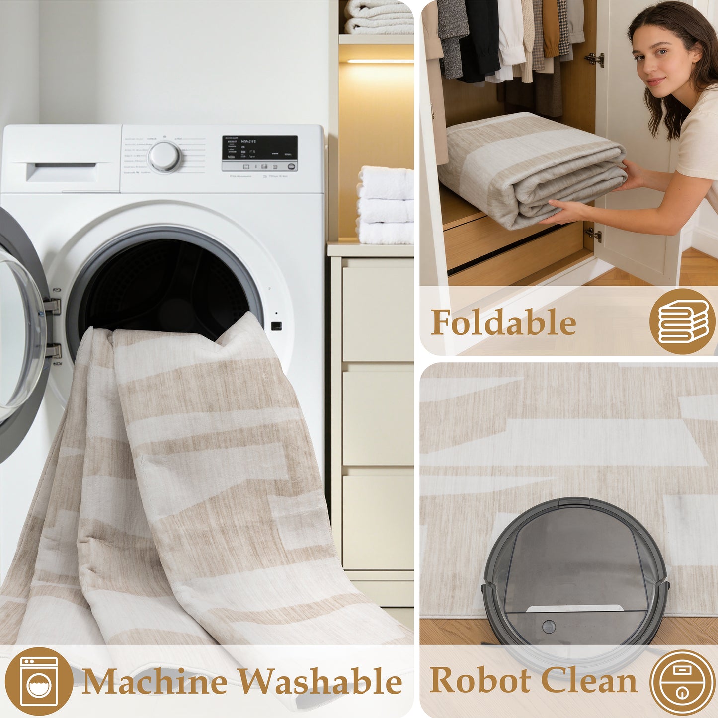 Tappeto geometrico naturale color beige - VR2022