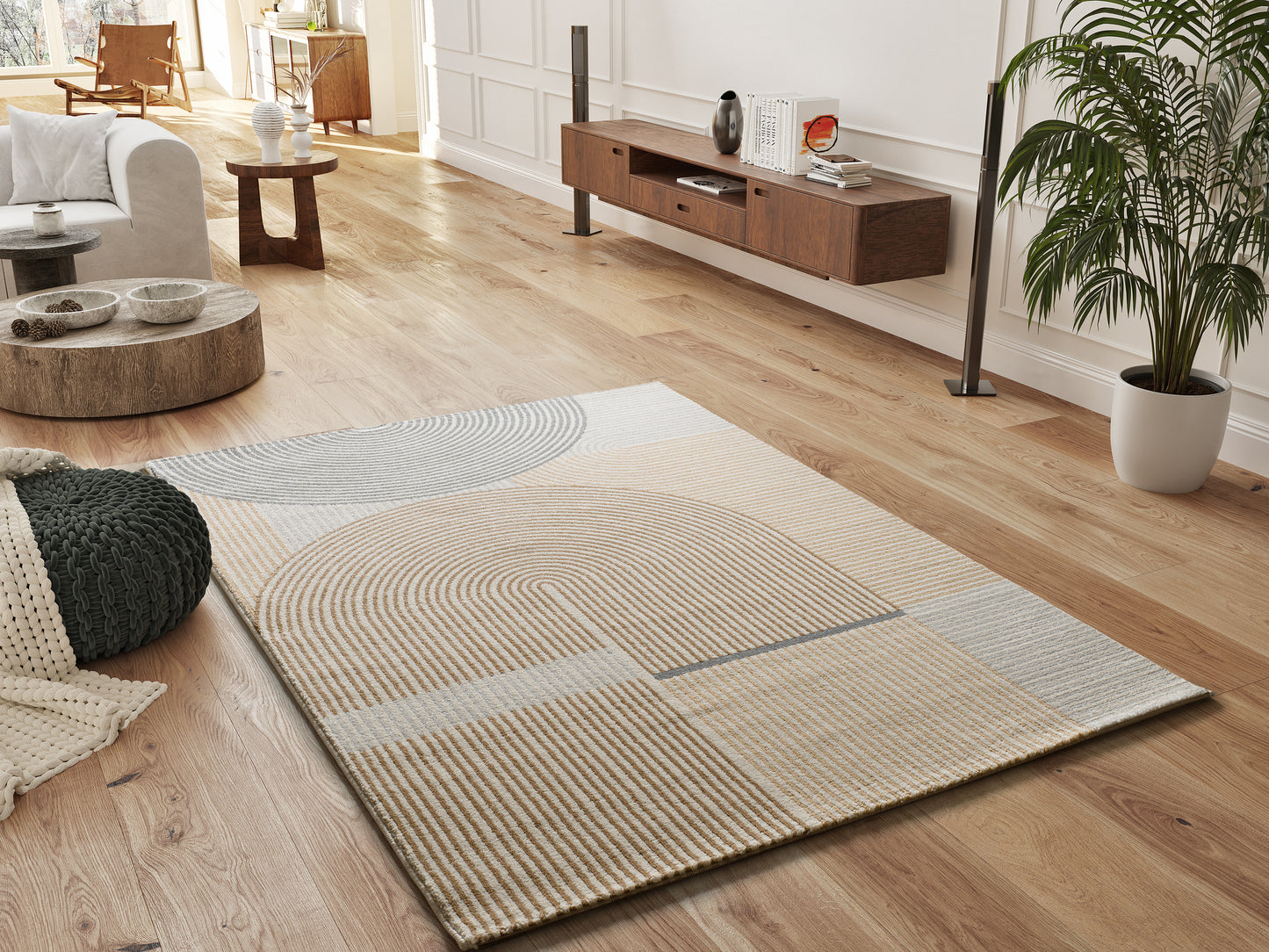 Tappeto salotto moderno tortora beige grigio- UN2033