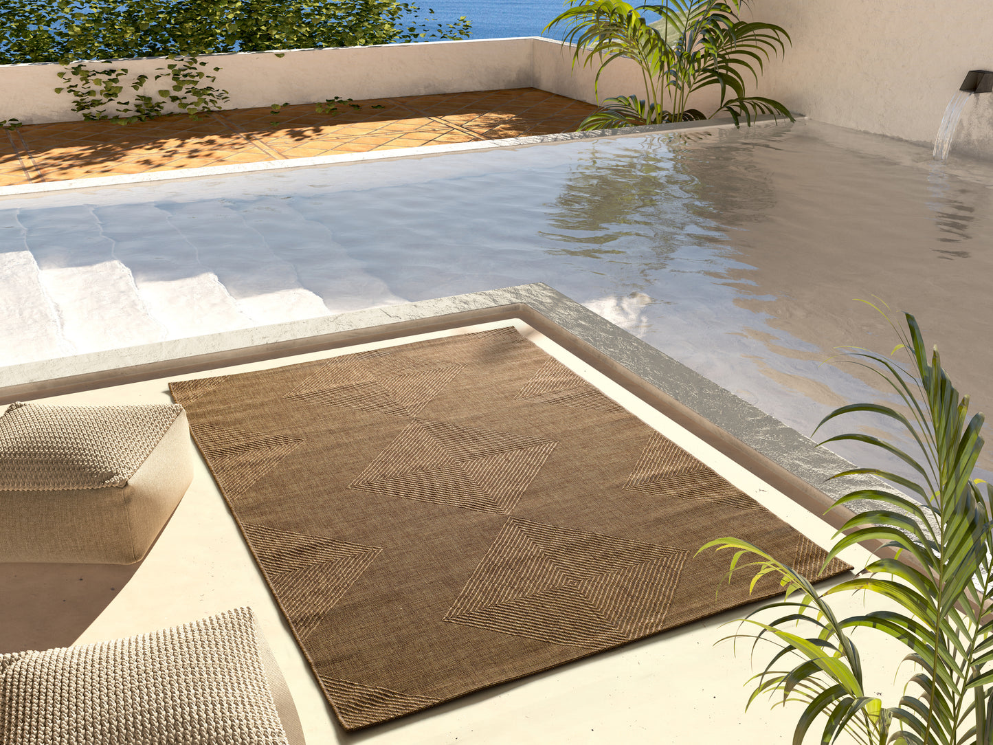 Tappeto per outdoor rustico tinte naturali - UN1013