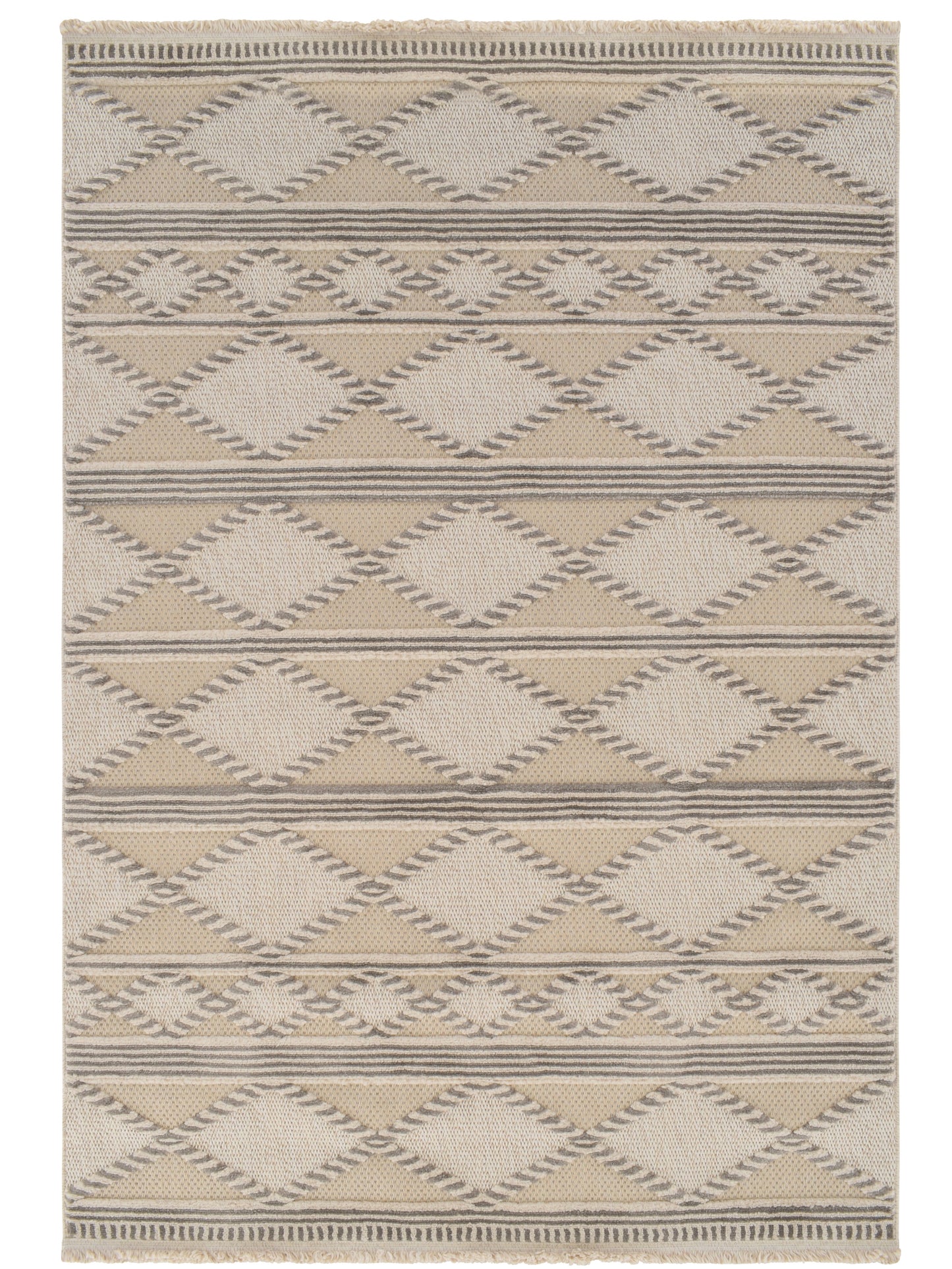 Tappeto etnico con texture color crema beige - VR2019