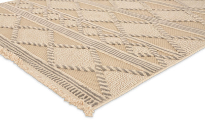 Tappeto etnico con texture color crema beige - VR2019