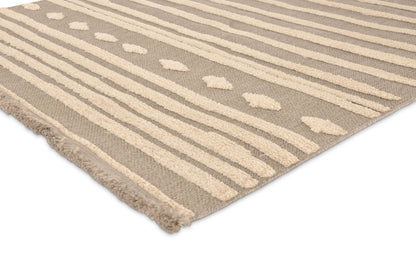 Tappeto stile etnico contemporaneo color grigio crema - VR2021