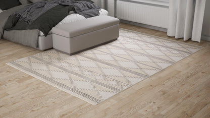 Tappeto etnico con texture color crema beige - VR2019