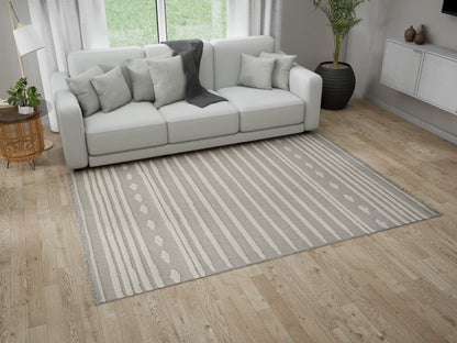 Tappeto stile etnico contemporaneo color grigio crema - VR2021