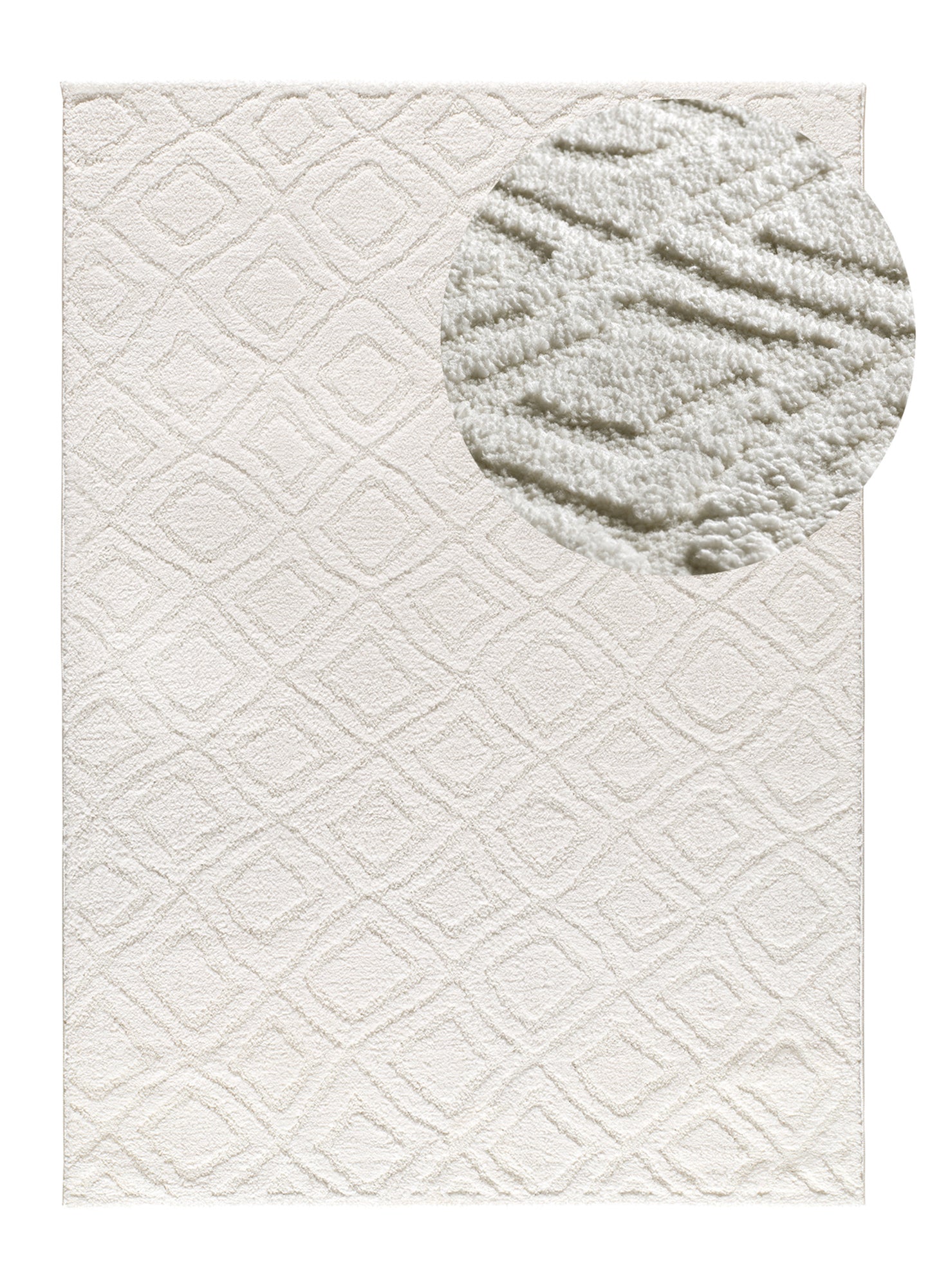 Tappeto salotto disegno in rilievo bianco - UN3002