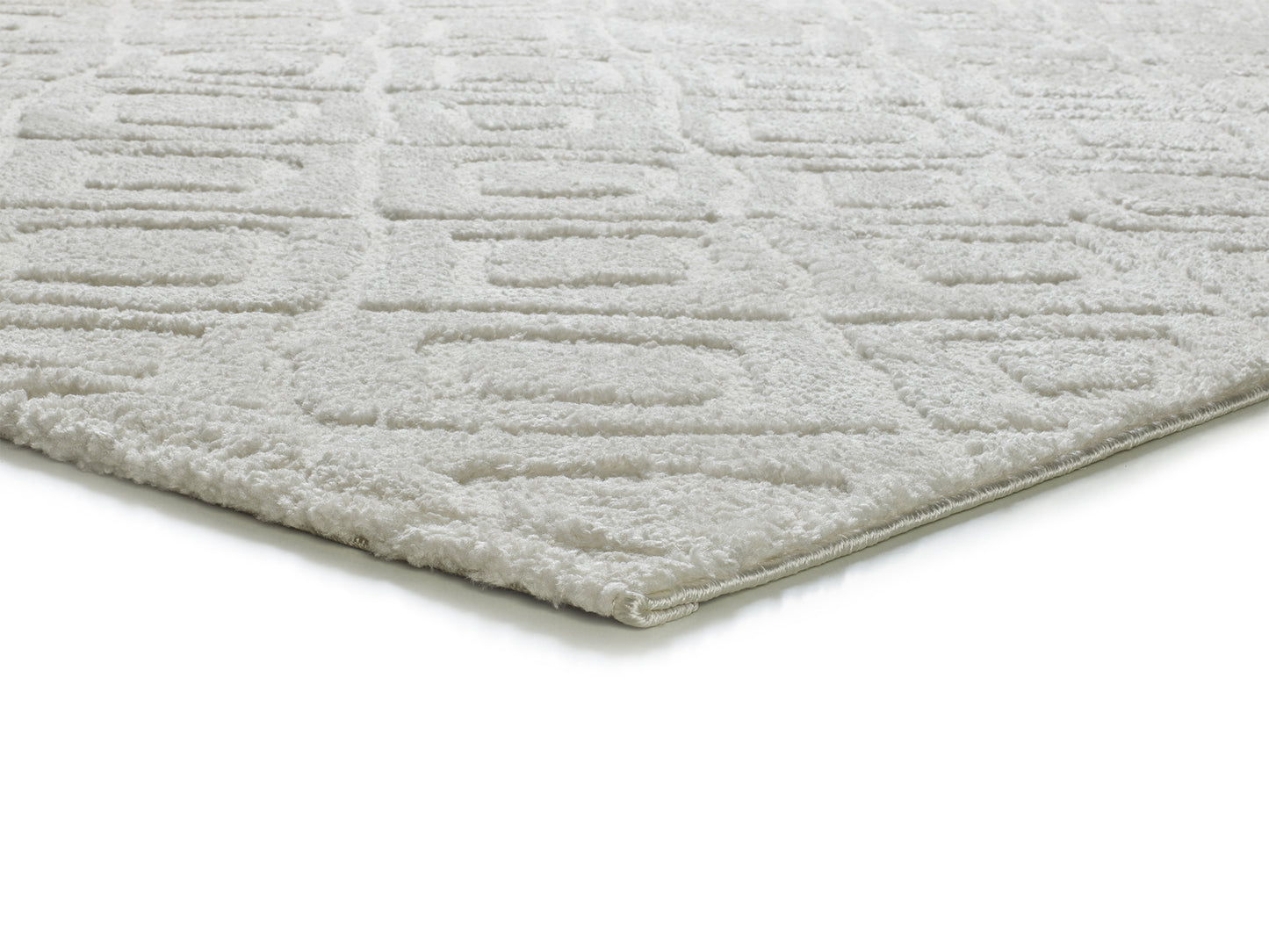Tappeto salotto disegno in rilievo bianco - UN3002