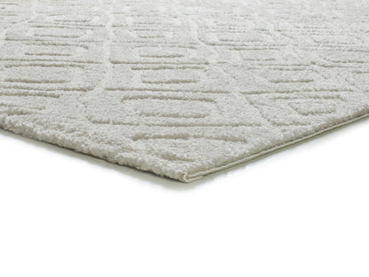 Tappeto salotto disegno in rilievo bianco - UN3002