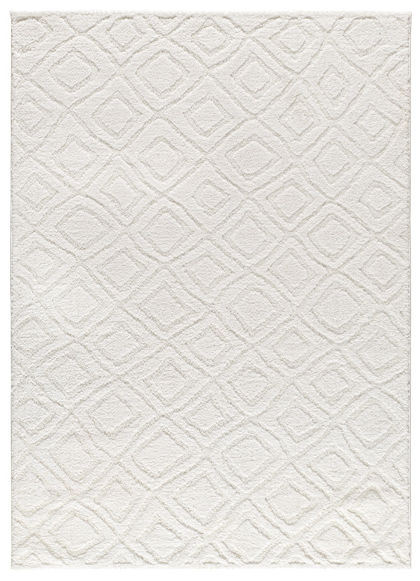 Tappeto salotto disegno in rilievo bianco - UN3002