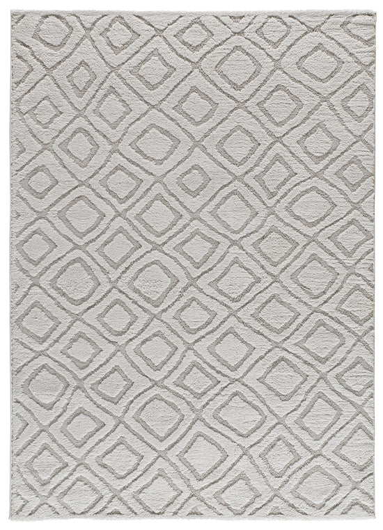 Tappeto moderno salotto soggiorno disegno in rilievo grigio - UN3005