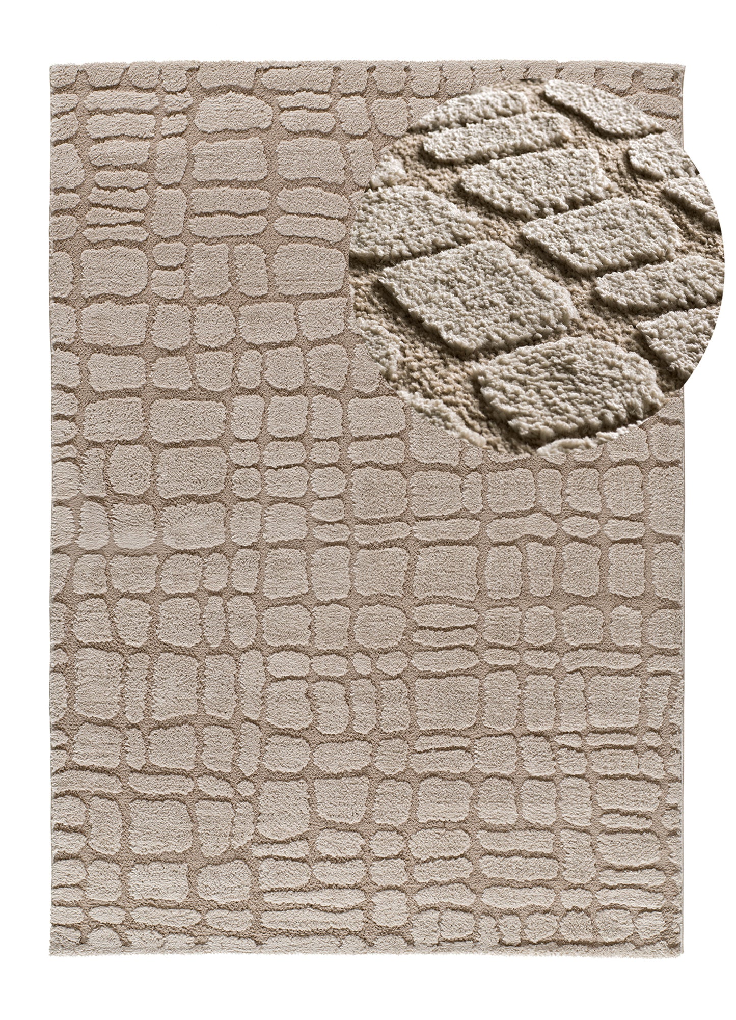 Tappeto salotto disegno in rilievo beige UN3001