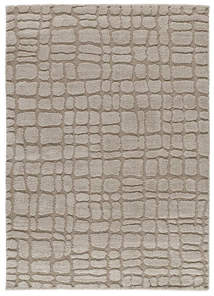 Tappeto salotto disegno in rilievo beige UN3001