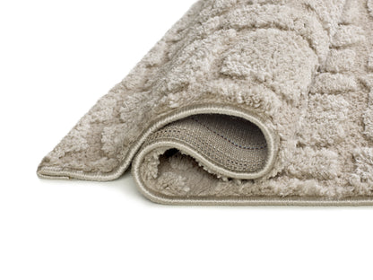 Tappeto salotto disegno in rilievo beige UN3001