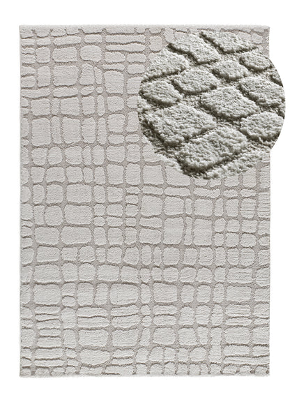 Tappeto salotto soggiorno disegno in rilievo grigio - UN3004