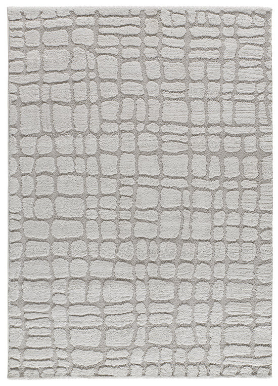 Tappeto salotto soggiorno disegno in rilievo grigio - UN3004