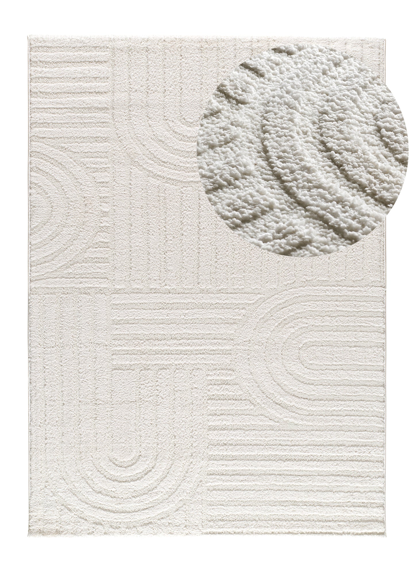 Tappeto salotto soggiorno disegno in rilievo bianco - UN3003