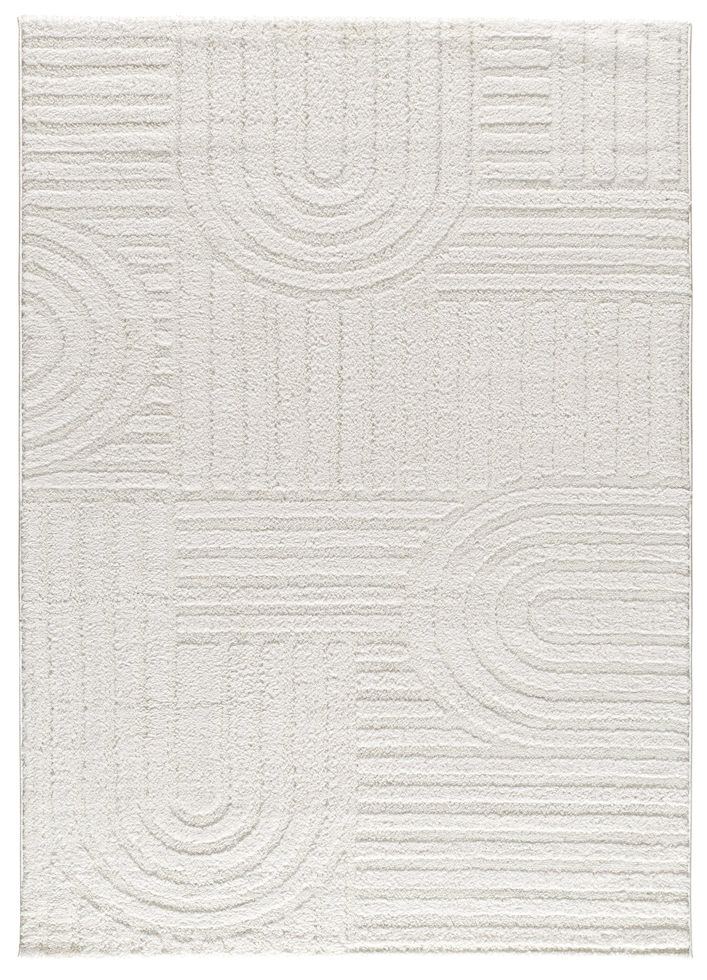 Tappeto salotto soggiorno disegno in rilievo bianco - UN3003
