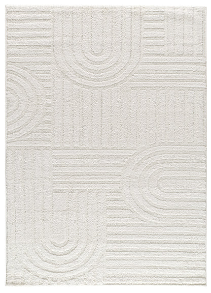 Tappeto salotto soggiorno disegno in rilievo bianco - UN3003