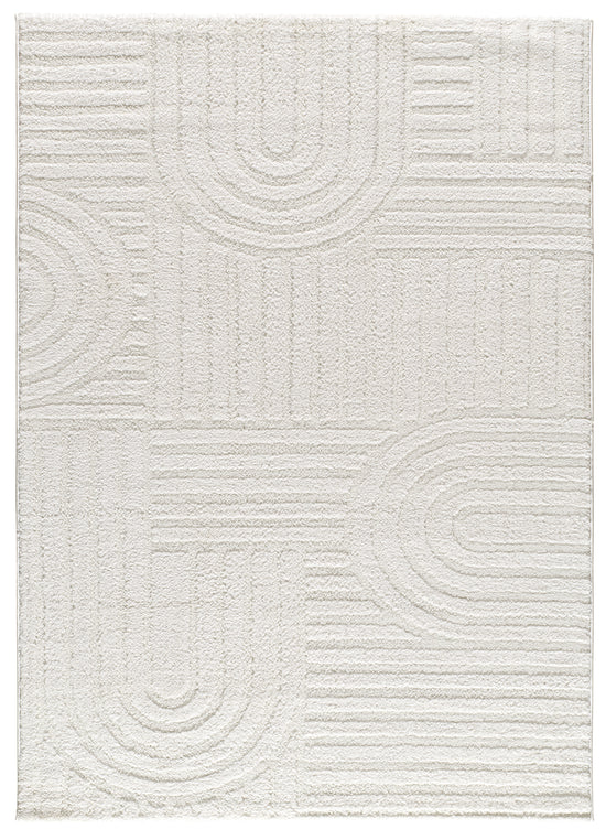 Tappeto salotto soggiorno disegno in rilievo bianco - UN3003