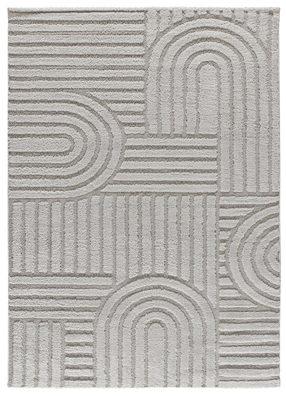 Tappeto tinta unita grigio disegno in rilievo  - UN3006