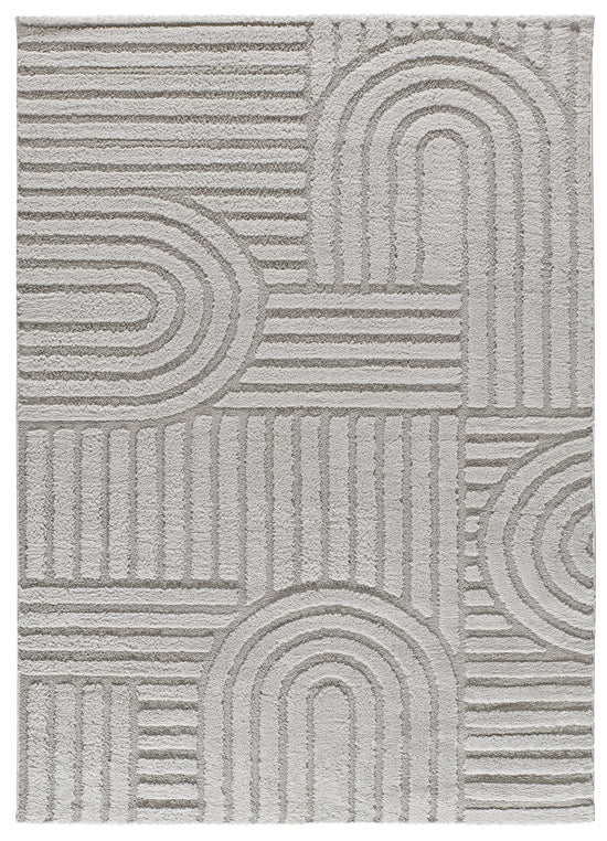 Tappeto tinta unita grigio disegno in rilievo  - UN3006