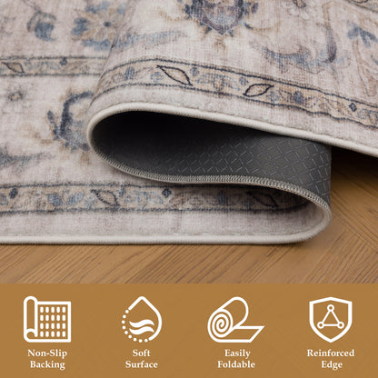 Tappeto stile persiano beige blu - VR5001
