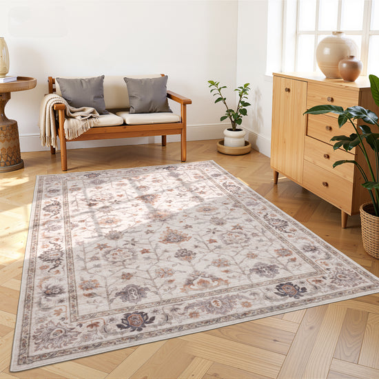 Tappeto stile persiano beige e terracotta - VR5002