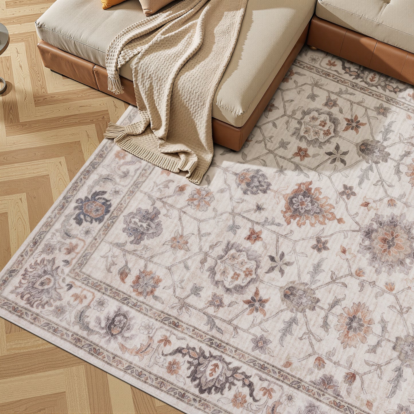 Tappeto stile persiano beige e terracotta - VR5002