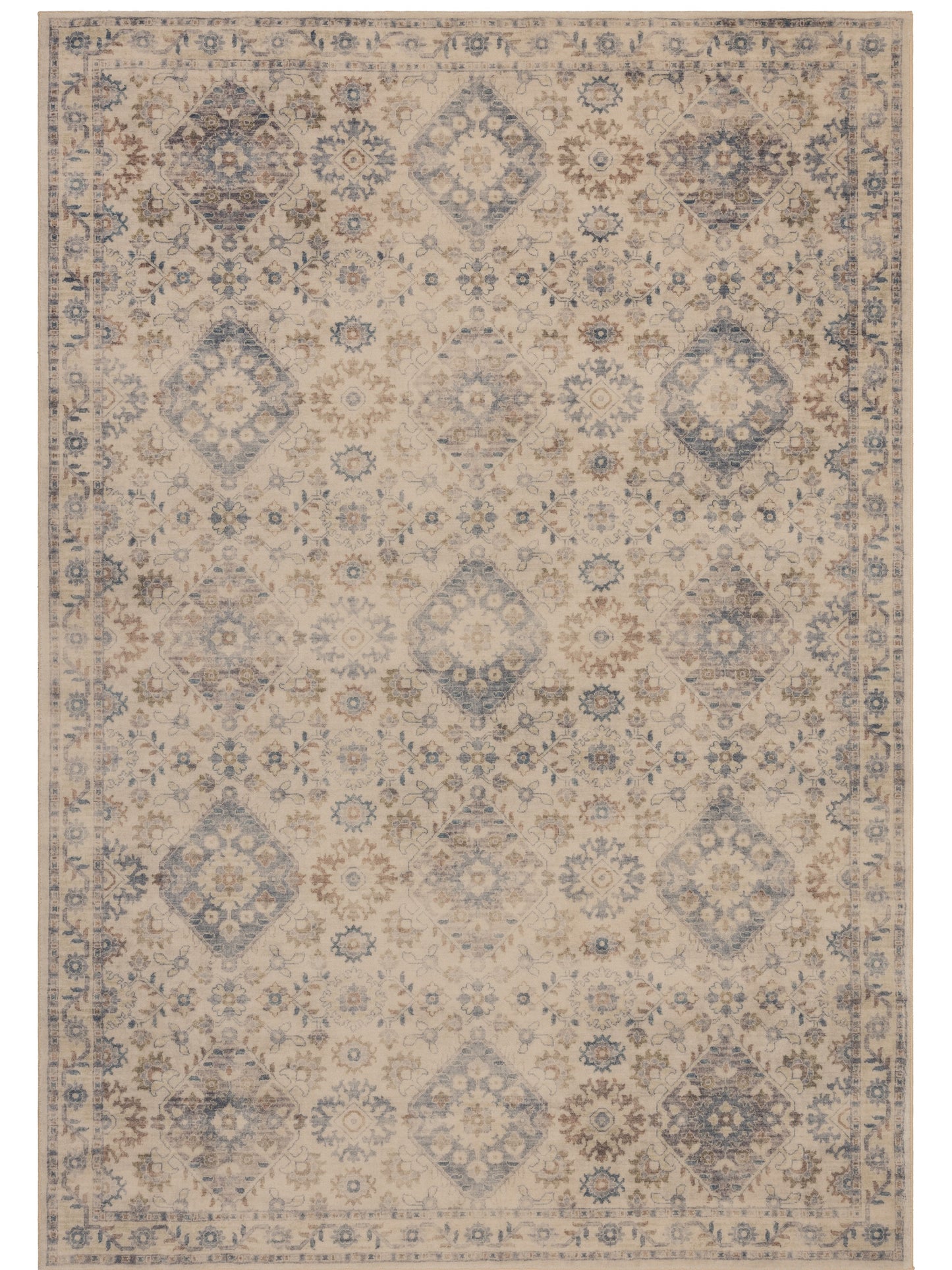 Tappeto classico mano lana beige e grigio - VR5008