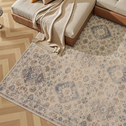Tappeto classico mano lana beige e grigio - VR5008