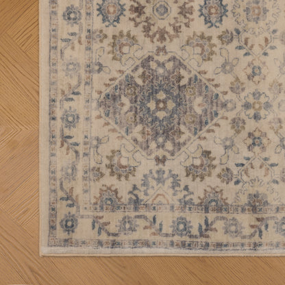 Tappeto classico mano lana beige e grigio - VR5008