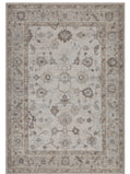 Tappeto lavabile disegno classico in ciniglia avorio beige  - VR7003