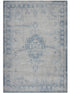 Tappeto lavabile disegno classico in ciniglia beige blu  - VR7004