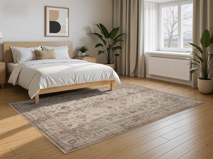 Tappeto stile persiano simil lana beige terracotta - VR5010