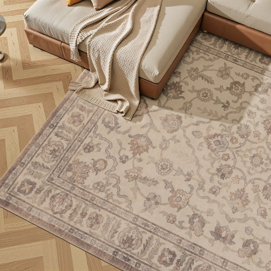 Tappeto stile persiano simil lana beige terracotta - VR5010