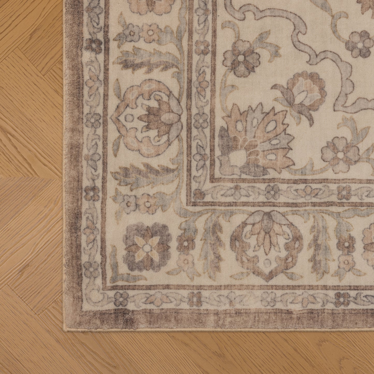 Tappeto stile persiano simil lana beige terracotta - VR5010