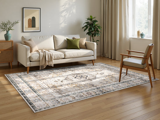 Tappeto tradizionale lavabile color beige - VR7005