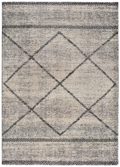 Tappeto grigio moderno  a pelo alto per salotto  - UN2095