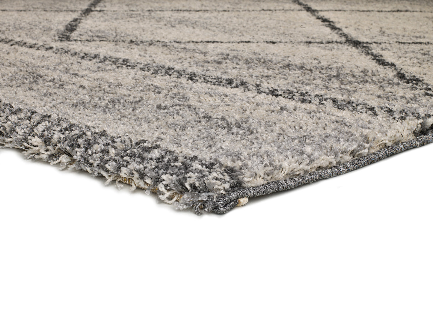 Tappeto grigio moderno  a pelo alto per salotto  - UN2095
