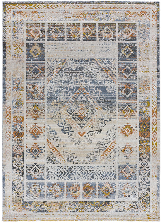 Tappeto vintage antichizzato multicolore  - UN4016