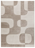 Tappeto arredo moderno beige motivo anni '70 - UN2049