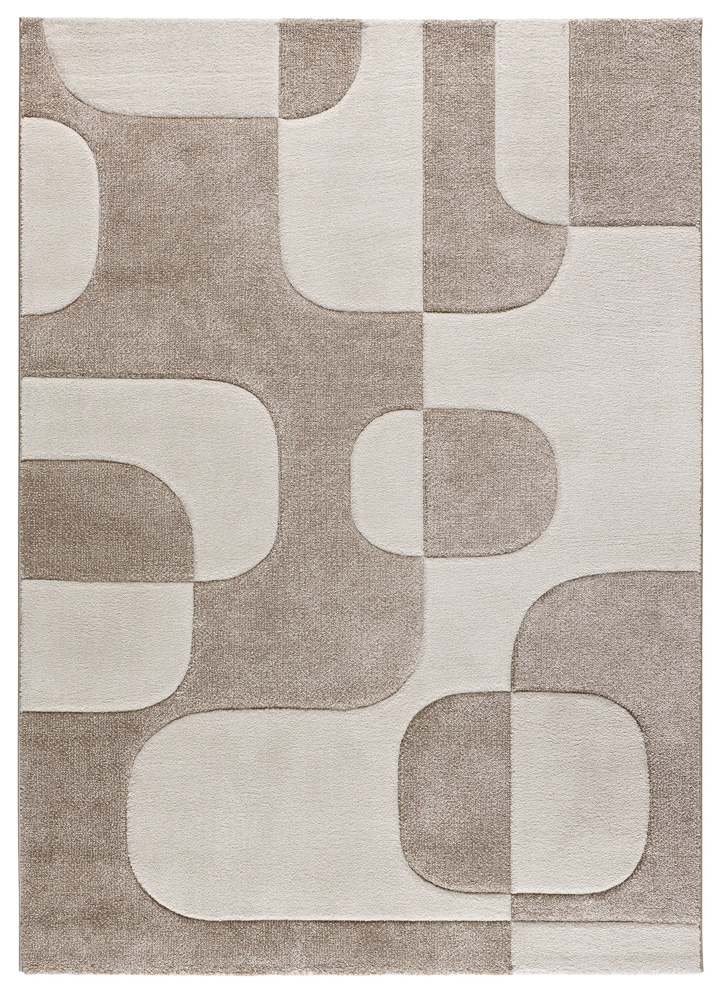 Tappeto arredo moderno beige motivo anni '70 - UN2049